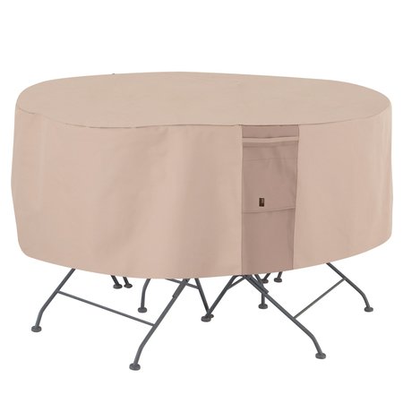 MODERN LEISURE Monterey Round Patio Table & Chair Set Cover, 94 in. Diameter x 23 in. H, Beige 2911